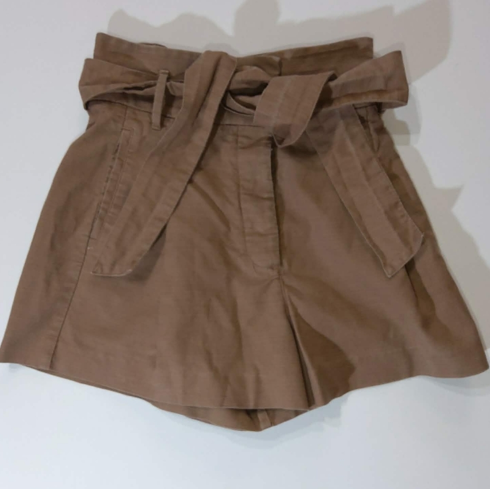 Wilfred Linen Blend‎ Paperbag Waist Shorts Womens Size 2 Tan Academia Streetwear